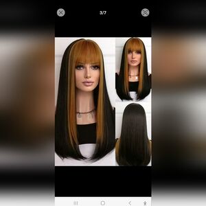 Stylish Black and Gold Long Wig